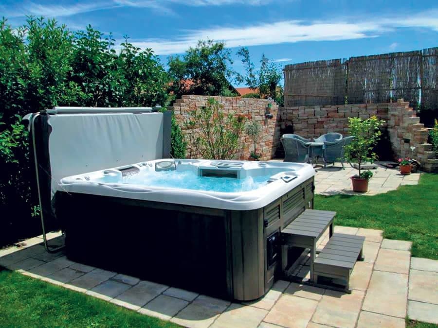 sundance hot tub backyard cover installation in wichita
