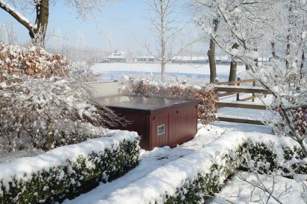 winter hot tub