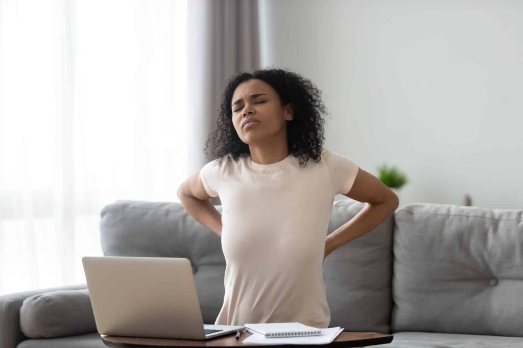woman with back pain